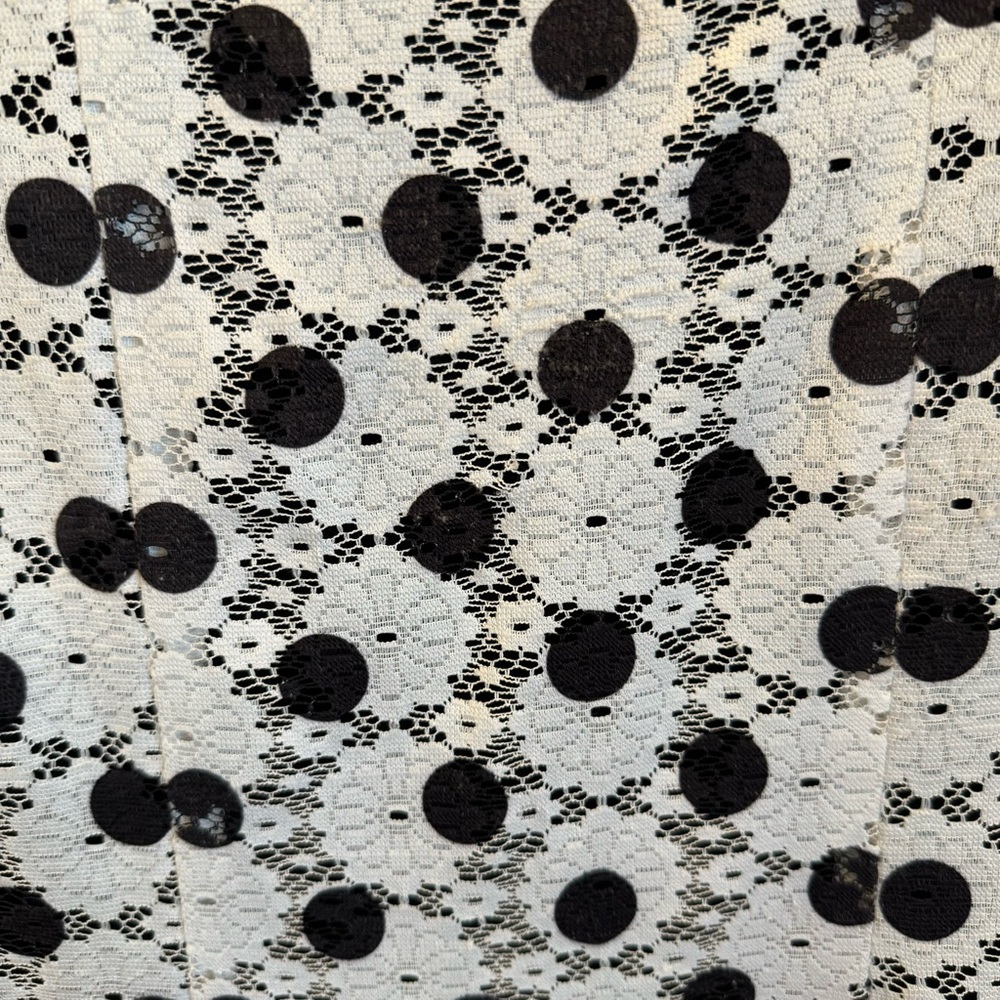 Dress Barn White Midi Dress with Black Polka Dot Floral Print - Picture 5 of 5